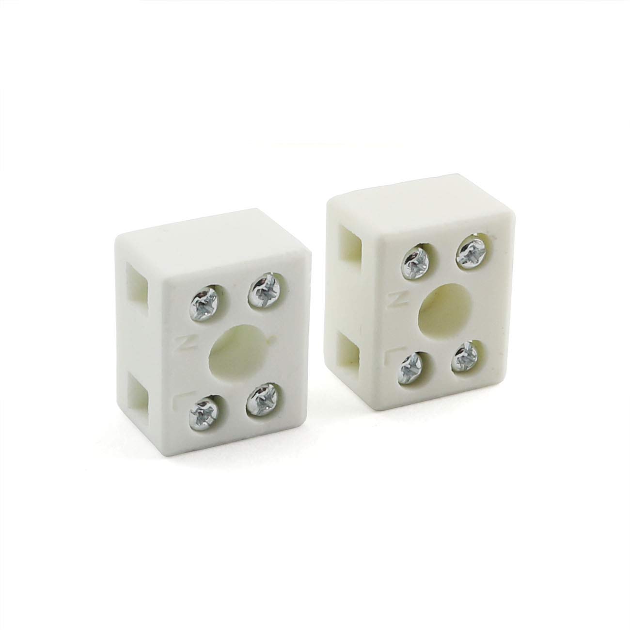 PZRT 2pcs 10A 2 Way 5 Hole Wire Connector Porcelain Ceramic